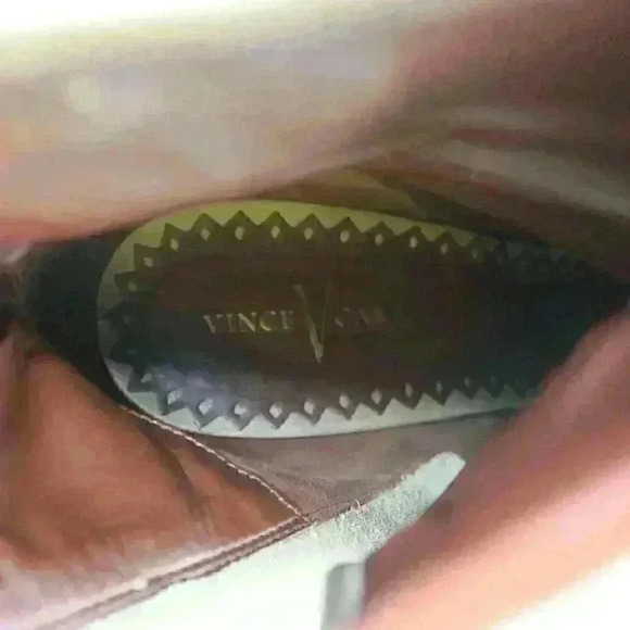 Vince Camuto Women’s Brown Leather Wedge Booties Size US 9 B - Picture 8 of 11